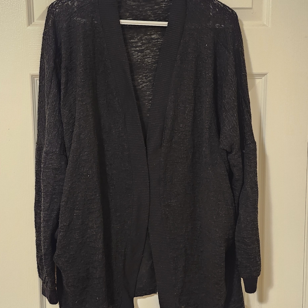 Black Open Front Cardigan
